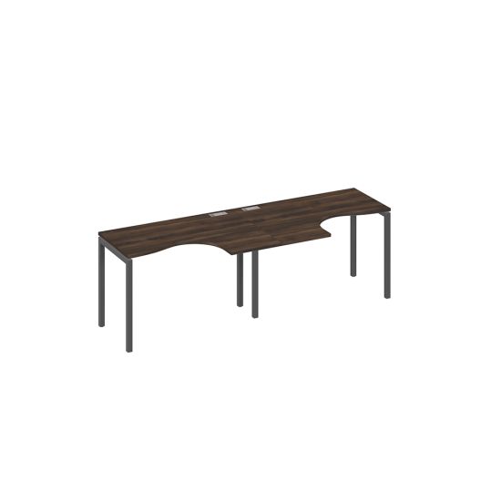 Рабочая станция столы Классика каркас DUE (2х120) дуб ристретто/ металлокаркас антрацит