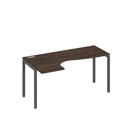 Стол на металлокаркасе DUE эргономичный левый Классика дуб ристретто/ металлокаркас антрацит