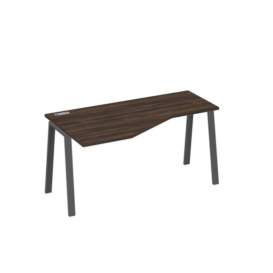 Стол левый Техно на металлокаркасе TRE эргономичный дуб ристретто/ металлокаркас антрацит