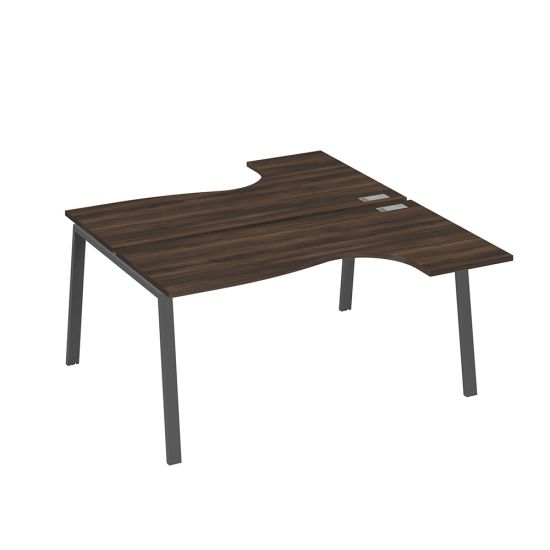 Рабочая станция на опорах TRE (2х160) столы Классика дуб ристретто/ металлокаркас антрацит