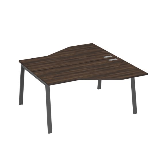 Рабочая станция каркас TRE столы (2х160) эргономичные Техно дуб ристретто/ металлокаркас антрацит