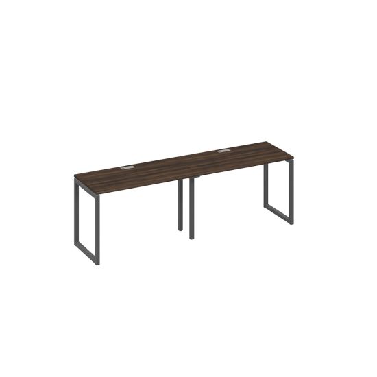 Рабочая станция на металлокаркасе QUATTRO (2х120) дуб ристретто/ металлокаркас антрацит