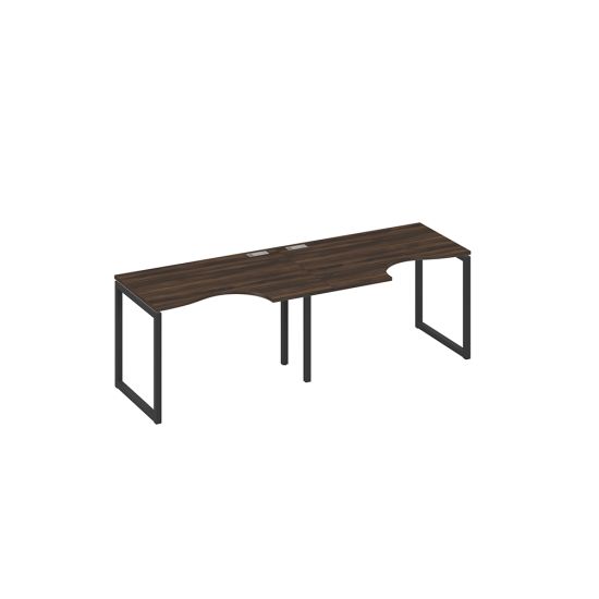 Рабочая станция столы Классика каркас QUATTRO (2х120) дуб ристретто/ металлокаркас антрацит
