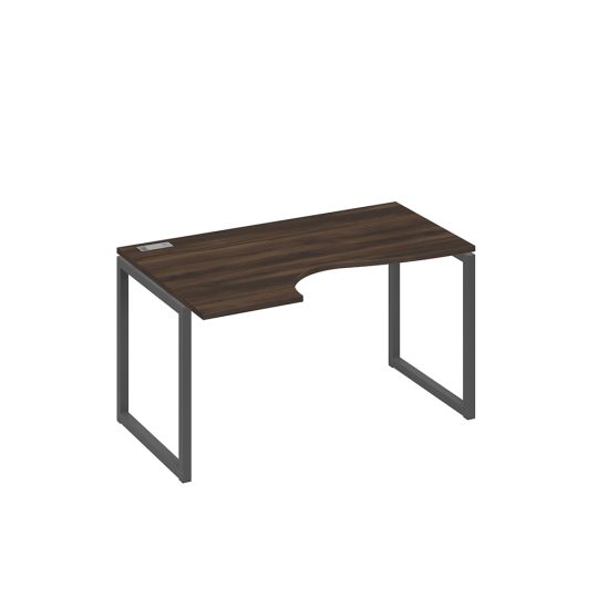 Стол Классика левый на металлокаркасе QUATTRO эргономичный дуб ристретто/ металлокаркас антрацит
