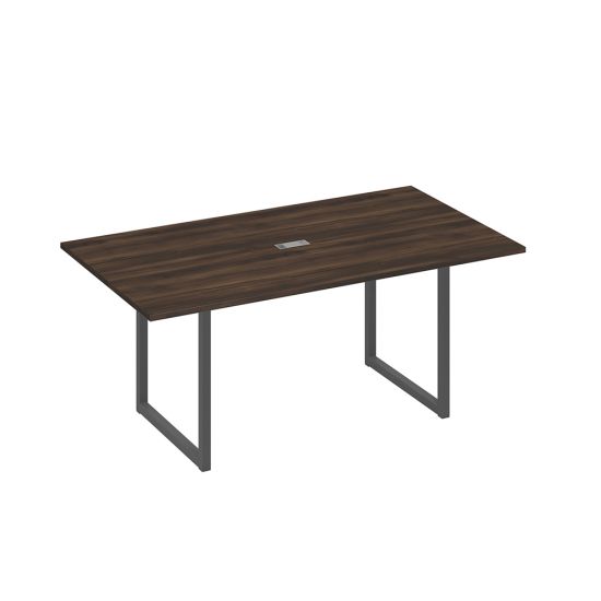 Стол 180 с опорами QUATTRO переговорный дуб ристретто/ металлокаркас антрацит