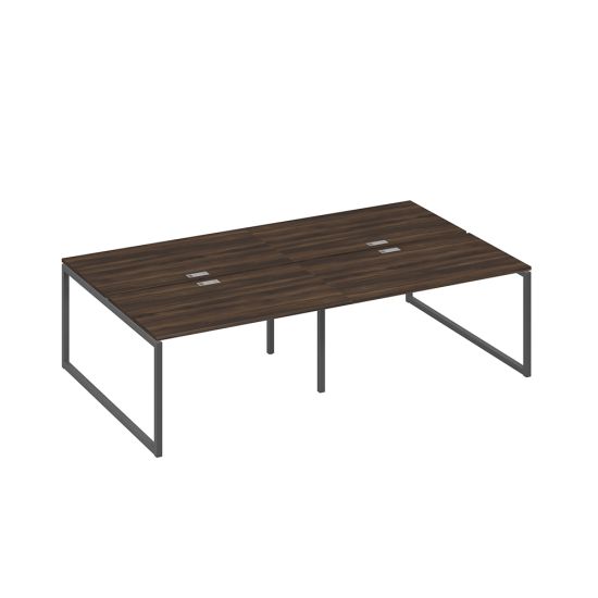 Рабочая станция на металлокаркасе QUATTRO (4х140) дуб ристретто/ металлокаркас антрацит