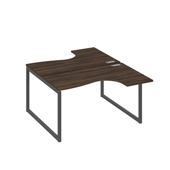 Рабочая станция каркас QUATTRO столы Классика (2х140) дуб ристретто/ металлокаркас антрацит