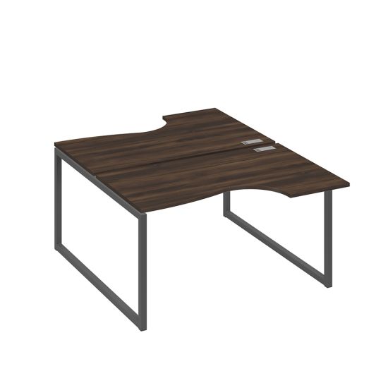 Рабочая станция каркас QUATTRO (2х140) столы Классика дуб ристретто/ металлокаркас антрацит