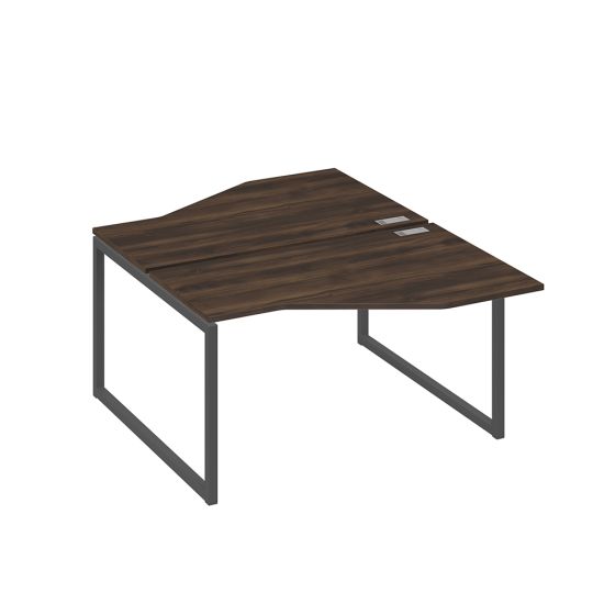 Рабочая станция со столами (2х140) Техно на каркасе QUATTRO дуб ристретто/ металлокаркас антрацит