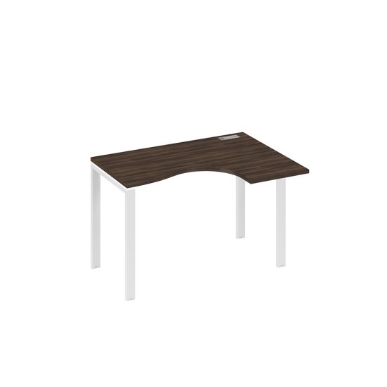 Стол правый Классика на металлокаркасе UNO эргономичный дуб ристретто/ металлокаркас белый