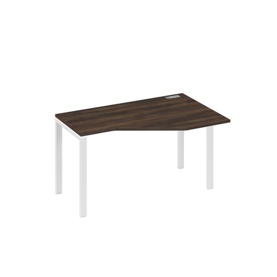 Стол правый эргономичный Техно металлокаркас UNO дуб ристретто/ металлокаркас белый