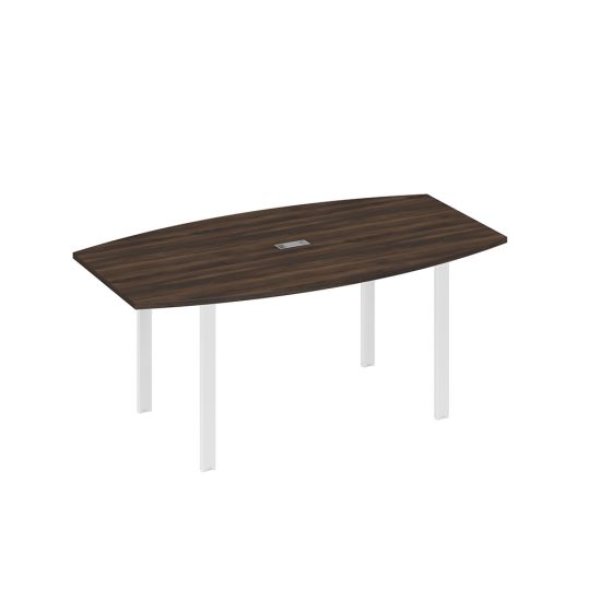 Стол фигурный 180 с металлокаркасом UNO дуб ристретто/ металлокаркас белый