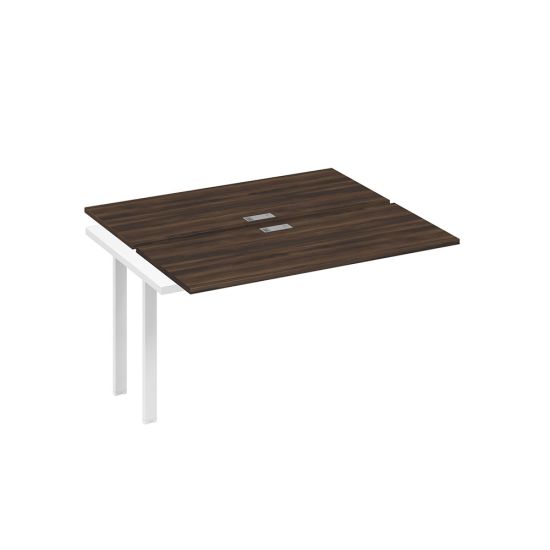 Секция стола рабочей станции на металлокаркасе UNO (2х140) дуб ристретто/ металлокаркас белый