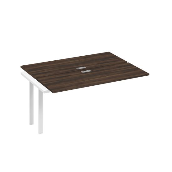 Секция стола рабочей станции на металлокаркасе UNO (2х160) дуб ристретто/ металлокаркас белый