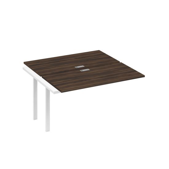 Секция (2х140) стола рабочей станции опоры UNO дуб ристретто/ металлокаркас белый