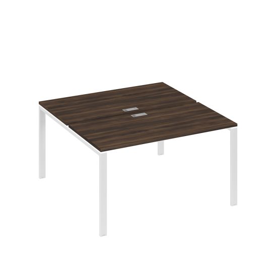 Рабочая станция на металлокаркасе UNO (2х140) дуб ристретто/ металлокаркас белый