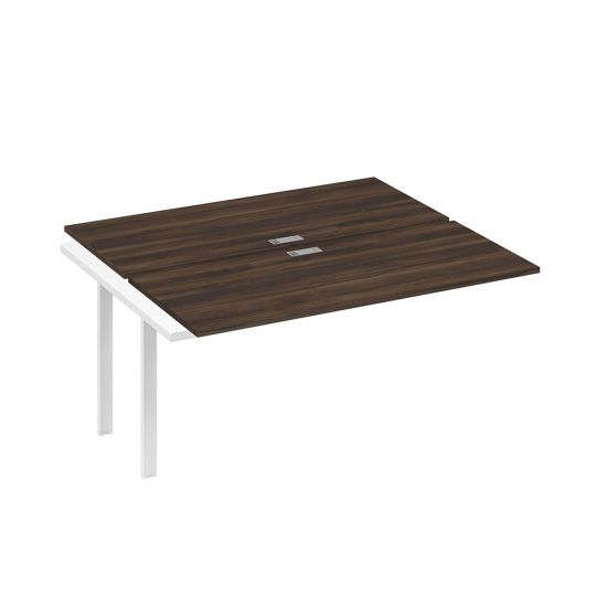 Секция стола 2х160 рабочей станции на каркасе UNO дуб ристретто/ металлокаркас белый