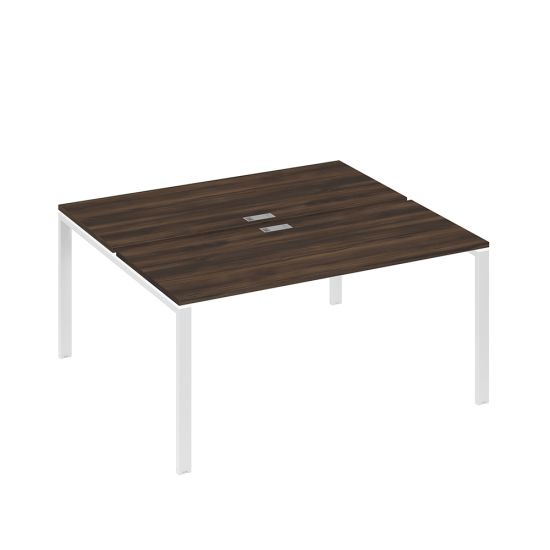 Рабочая станция на металлокаркасе UNO (2х160) дуб ристретто/ металлокаркас белый