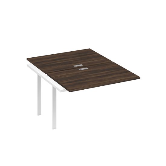 Секция стола станции на каркасе UNO 2х120 дуб ристретто/ металлокаркас белый