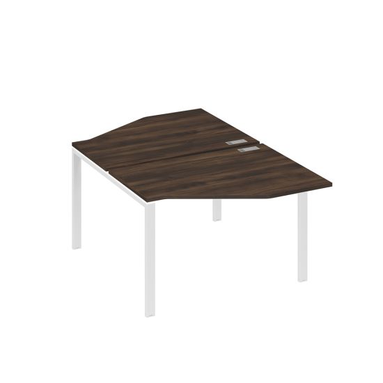 Рабочая станция опоры UNO со столами Техно (2х120) дуб ристретто/ металлокаркас белый