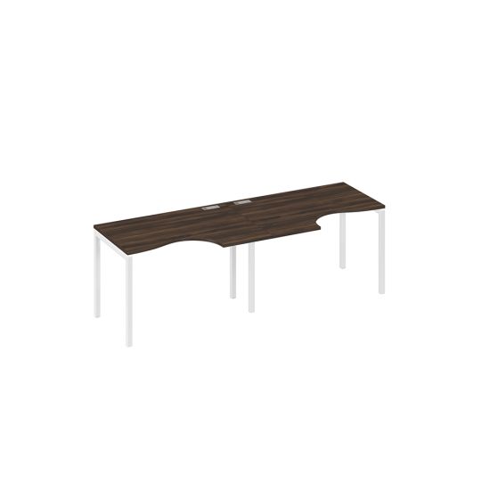 Рабочая станция эргономичные столы Классика DUE (2х120) дуб ристретто/ металлокаркас белый