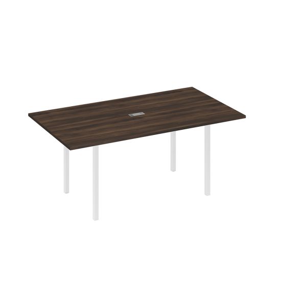 Стол 180 прямой для переговоров каркас DUE дуб ристретто/ металлокаркас белый
