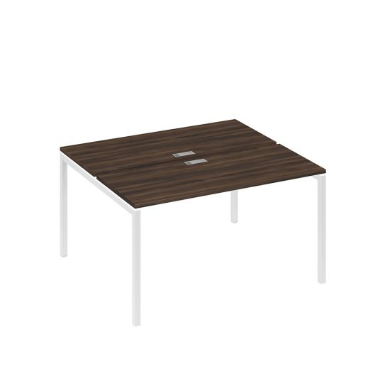 Рабочая станция на опорах DUE (2х140) дуб ристретто/ металлокаркас белый