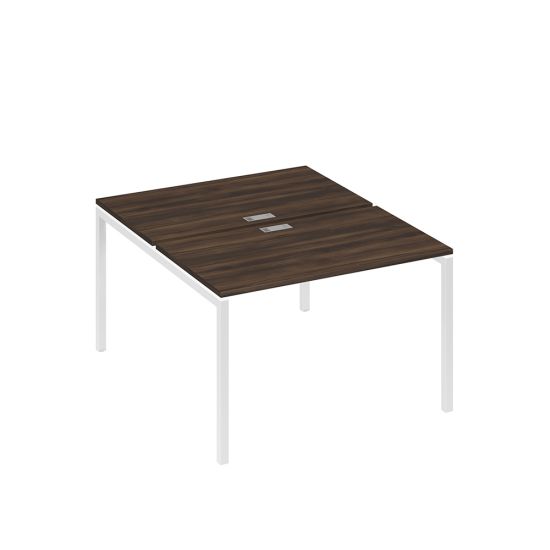 Рабочая станция на металлокаркасе DUE (2х120) дуб ристретто/ металлокаркас белый