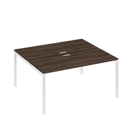 Станция офисная на каркасе DUE (2х160) дуб ристретто/ металлокаркас белый