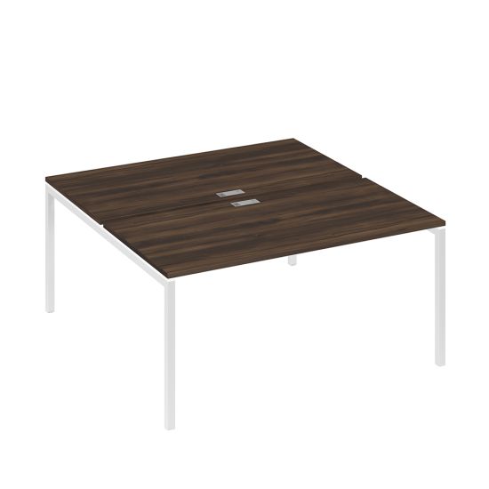 Рабочая станция (2х160) с металлокаркасом DUE дуб ристретто/ металлокаркас белый