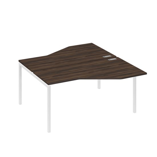 Рабочая станция опоры DUE столы Техно (2х160) дуб ристретто/ металлокаркас белый