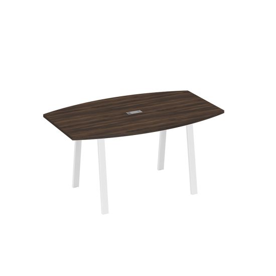 Стол 160 переговорный на ножках TRE дуб ристретто/ металлокаркас белый