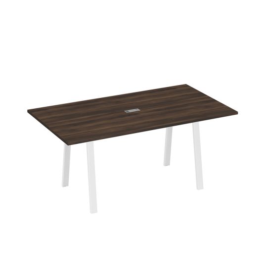 Стол 180 с металлокаркасом TRE для переговоров дуб ристретто/ металлокаркас белый