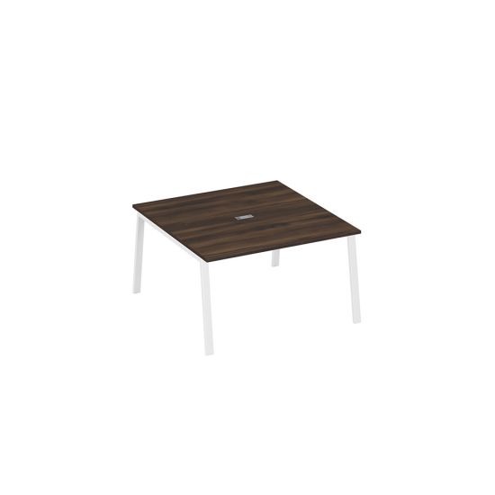 Стол 140 на металлокаркасе TRE для переговорной дуб ристретто/ металлокаркас белый