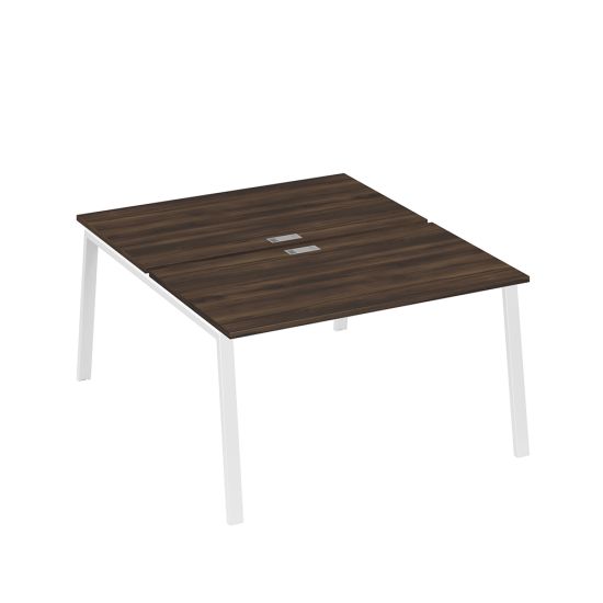 Рабочая станция каркас TRE 2х140 офисная дуб ристретто/ металлокаркас белый