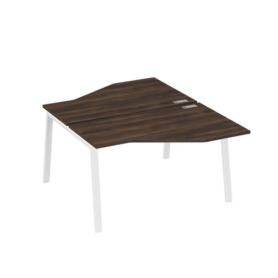 Рабочая станция (2х140) каркас TRE со столами Техно дуб ристретто/ металлокаркас белый