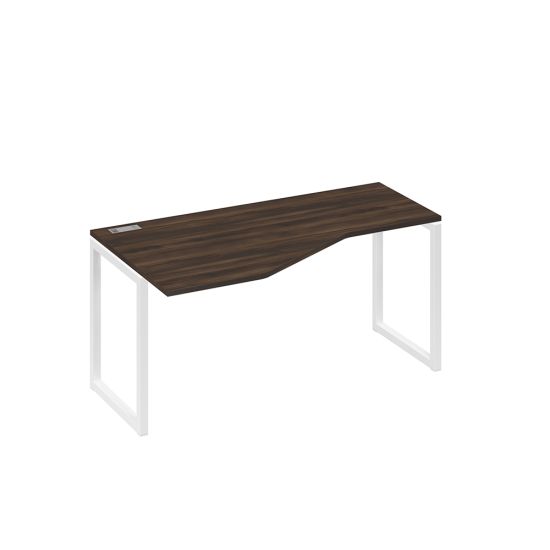 Стол левый Техно эргономичный на металлокаркасе QUATTRO дуб ристретто/ металлокаркас белый