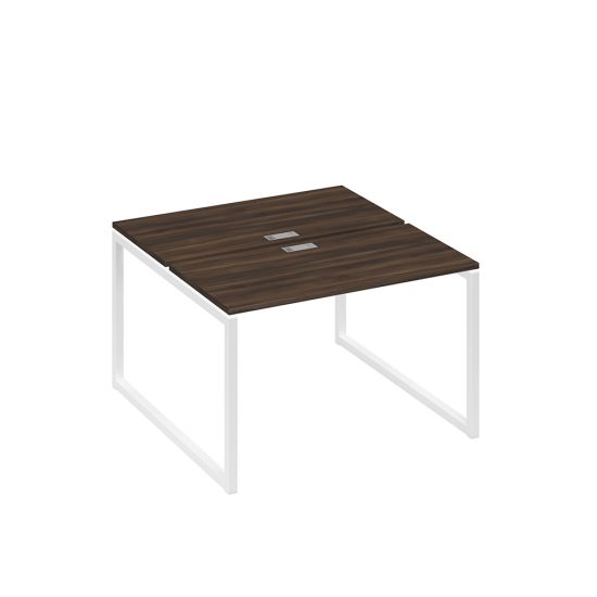 Рабочая станция с опорами QUATTRO (2х120) дуб ристретто/ металлокаркас белый