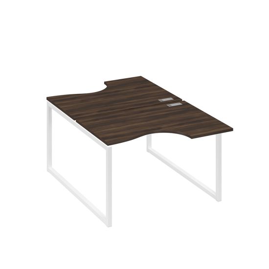Рабочая станция столы Классика QUATTRO (2х120) дуб ристретто/ металлокаркас белый