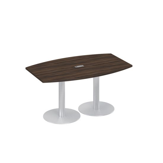 Стол 160x100 фигурный на опорах-колоннах для переговоров дуб ристретто