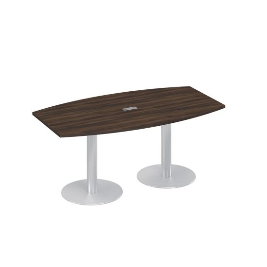 Стол 180x100 фигурный на опорах-колоннах переговорный дуб ристретто