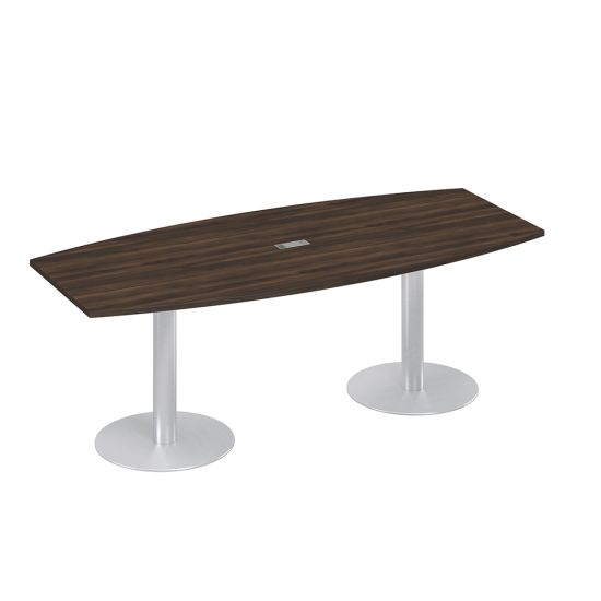 Стол 220x100 фигурный на опорах-колоннах для переговоров дуб ристретто