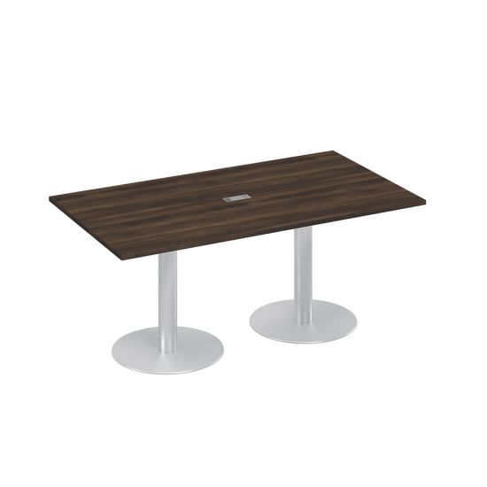 Стол 180 в переговорную на опорах-колоннах дуб ристретто