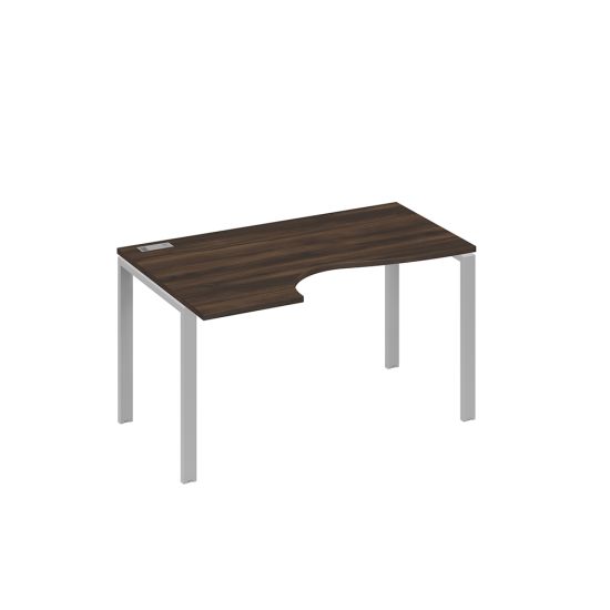 Стол Классика левый на металлокаркасе UNO эргономичный дуб ристретто/ металлокаркас серый