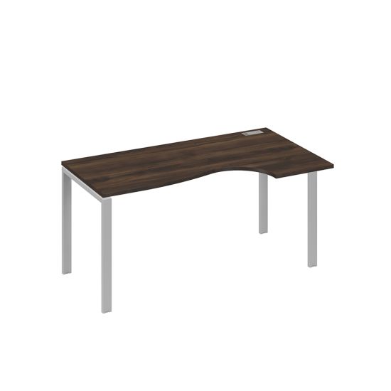 Стол на металлокаркасе UNO Классика эргономичный правый дуб ристретто/ металлокаркас серый