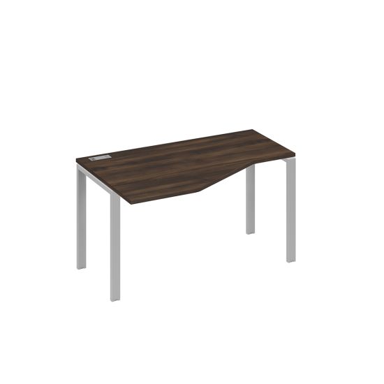 Стол 140х90 эргономичный левый Техно каркас UNO дуб ристретто/ металлокаркас серый