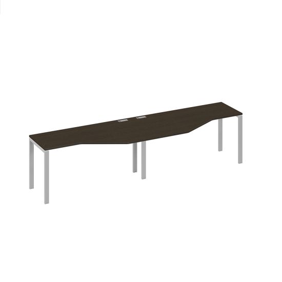 Рабочая станция опоры UNO столы Техно (2х160) дуб ристретто/ металлокаркас серый