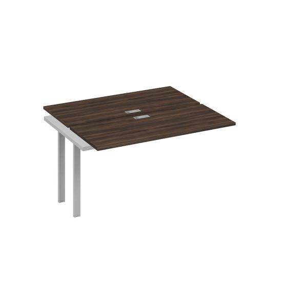 Секция стола рабочей станции на металлокаркасе UNO (2х140) дуб ристретто/ металлокаркас серый