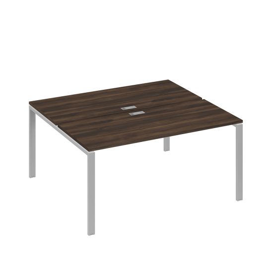 Рабочая станция на металлокаркасе UNO (2х160) дуб ристретто/ металлокаркас серый