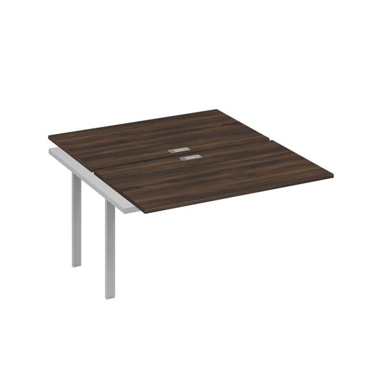 Секция стола рабочей станции 2х140 на каркасе UNO дуб ристретто/ металлокаркас серый